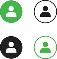 Set of contact icon, user profile logo sign illustration isolate on white background vector