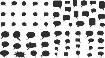 Set of dialogue box, Speech Bubble silhouette icon illustration with white background vector