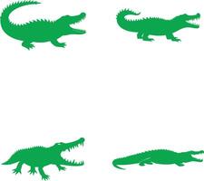 Crocodile icon, logo illustration set collection isolate on white background vector