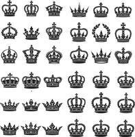 set of crowns art illustration with white background vector