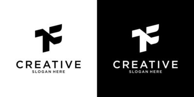 TF or FT initial letter logo design concep vector
