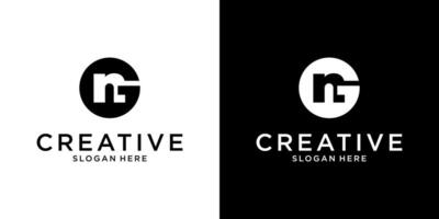 Initial letter GN or NG logo design templat vector