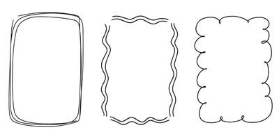 Various frames doodle hand drawn for element and illustration vector