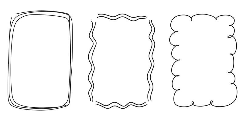 Various frames doodle hand drawn for element and illustration