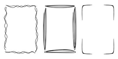 Various abstract frames doodle hand drawn for element and illustration vector