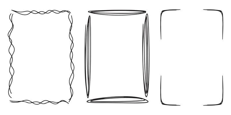Various abstract frames doodle hand drawn for element and illustration