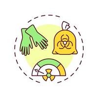 Low level waste multi color concept icon. Minimal shielding for safe handling. Type of nuclear processed materials. Round shape line illustration. Abstract idea. Graphic design. Easy to use in booklet vector