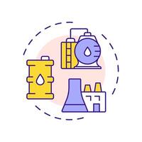 Fuel fabrication multi color concept icon. Transform into uranium dioxide powder. Nuclear supplies cycle. Round shape line illustration. Abstract idea. Graphic design. Easy to use in article vector