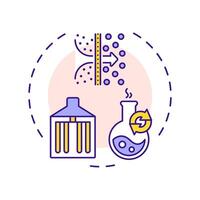 Conversion and enrichment multi color concept icon. Yellowcake to uranium hexafluoride. Nuclear fuel cycle. Round shape line illustration. Abstract idea. Graphic design. Easy to use in booklet vector