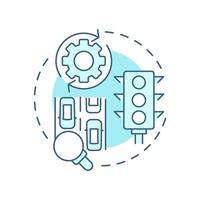 Adaptive traffic signal control soft blue concept icon. Vehicle flow adjustment. Transport management strategy. Round shape line illustration. Abstract idea. Graphic design. Easy to use in booklet vector