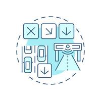 Reduce traffic congestion soft blue concept icon. Monitoring situation on road. Benefit of transport management. Round shape line illustration. Abstract idea. Graphic design. Easy to use in booklet vector