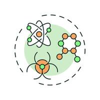 Particle physics multi color concept icon. Researching quarks, leptons and bosons. Nuclear science branch. Round shape line illustration. Abstract idea. Graphic design. Easy to use in booklet vector