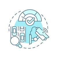 Traffic enforcement soft blue concept icon. Law regulation of vehicle control and safety. Transport management. Round shape line illustration. Abstract idea. Graphic design. Easy to use in booklet vector
