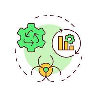 Minimization of nuclear waste multi color concept icon. Reducing amount and hazard of radioactive materials. Round shape line illustration. Abstract idea. Graphic design. Easy to use in article vector