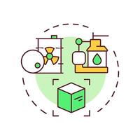Conditioning of nuclear waste multi color concept icon. Prepare radioactive materials for safe long term storage. Round shape line illustration. Abstract idea. Graphic design. Easy to use in article vector