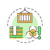 Disposal of nuclear waste multi color concept icon. Permanent isolation of radioactive materials from environment. Round shape line illustration. Abstract idea. Graphic design. Easy to use in article vector