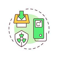 Interim storage multi color concept icon. Temporary containment. Radioactive waste management activities. Round shape line illustration. Abstract idea. Graphic design. Easy to use in booklet vector
