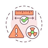 Distance principle multi color concept icon. Importance of maintaining safe space. Radiation exposure. Round shape line illustration. Abstract idea. Graphic design. Easy to use in article vector