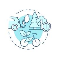 Traffic ecology soft blue concept icon. Understanding environmental impact of vehicles. Transport management. Round shape line illustration. Abstract idea. Graphic design. Easy to use in brochure vector