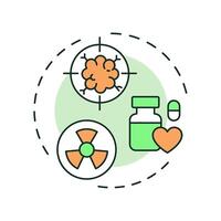 Radiopharmaceutical multi color concept icon. Medicinal products containing radioactive isotopes. Nuclear science. Round shape line illustration. Abstract idea. Graphic design. Easy to use in article vector