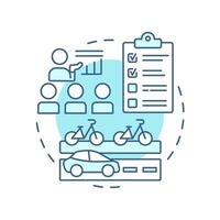 Traffic education soft blue concept icon. Training of road safety rules. Transport management system. Round shape line illustration. Abstract idea. Graphic design. Easy to use in brochure vector