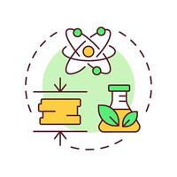 Treatment of nuclear waste multi color concept icon. Alter physical, chemical and biological properties. Round shape line illustration. Abstract idea. Graphic design. Easy to use in booklet vector