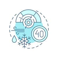 Dynamic speed limit soft blue concept icon. Displays based on real-time conditions. Traffic management strategy. Round shape line illustration. Abstract idea. Graphic design. Easy to use in brochure vector