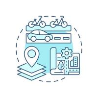 Street network soft blue concept icon. Connectivity between urban and rural areas. Benefit of traffic management. Round shape line illustration. Abstract idea. Graphic design. Easy to use in booklet vector