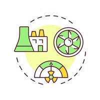 Intermediate level waste multi color concept icon. Shielding for handling and storage. Type of nuclear materials. Round shape line illustration. Abstract idea. Graphic design. Easy to use in article vector