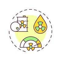 High level waste multi color concept icon. Reprocessing of spent nuclear fuel. Type of nuclear materials. Round shape line illustration. Abstract idea. Graphic design. Easy to use in booklet vector