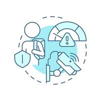 School zone safety soft blue concept icon. Protect children and pedestrians. Traffic management system. Round shape line illustration. Abstract idea. Graphic design. Easy to use in booklet vector
