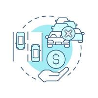 Traffic economics soft blue concept icon. Economic prosperity and product pricing. Transport management. Round shape line illustration. Abstract idea. Graphic design. Easy to use in booklet vector