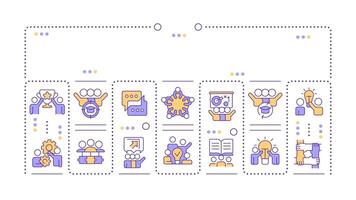 Group learning word concept isolated on white. Teamwork, partnership. Discussion, planning. Creative illustration banner surrounded by editable line colorful icons vector