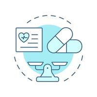 Quantity limits soft blue concept icon. Restrict amount of medication. Component of utilization management. Round shape line illustration. Abstract idea. Graphic design. Easy to use in brochure vector