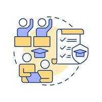 Classroom rules and expectation multi color concept icon. Checklist, guidelines. Round shape line illustration. Abstract idea. Graphic design. Easy to use in infographic, presentation vector