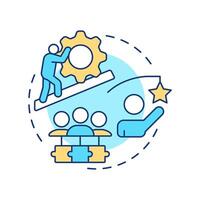 Individual accountability multi color concept icon. Team performance, leadership. Round shape line illustration. Abstract idea. Graphic design. Easy to use in infographic, presentation vector