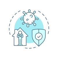 Infection control soft blue concept icon. Prevent spread of viral diseases. Hospital bed management. Round shape line illustration. Abstract idea. Graphic design. Easy to use in article vector