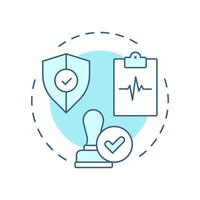 Prospective review soft blue concept icon. Proactive process before treatment. Type of utilization management. Round shape line illustration. Abstract idea. Graphic design. Easy to use in brochure vector