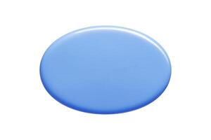 Blue 3d callout banner in oval shape with polished surface. speech bubble vector