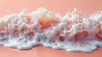 Coral beach wave foam texture background photo
