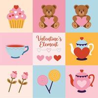Valentine Day Elements Bundle set vector