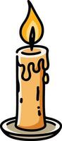 a candle with a flame on it is shown vector
