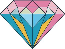 diamond with a colorful background vector