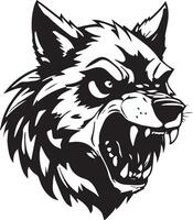 wolf head with its mouth open vector
