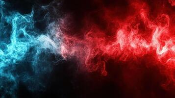 Abstract red blue smoke swirls background photo