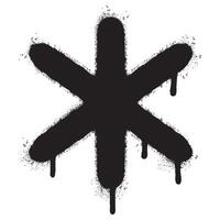 Spray Painted Graffiti asterisk icon isolated on white background.Elements on white background for banner, decoration, street art and ads. vector