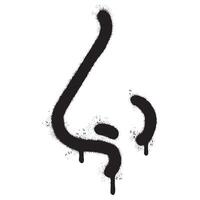 Spray Painted Graffiti nose icon isolated on white background. vector