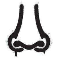 Spray Painted Graffiti nose icon isolated on white background. Elements on white background for banner, decoration, street art and ads. vector