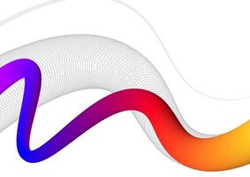 Digital technology Wavy white background. Wave shape curve wireframe concept. Design for abstract fluid curve wave shape connect telecoms internet online fiber white background. vector