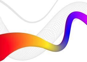 Digital technology Wavy white background. Wave shape curve wireframe technology concept. Design for abstract fluid futuristic online fiber white background. vector